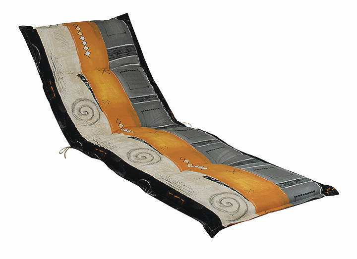 LIEGENAUFLAGE in Grau, Naturfarben, Orange Streifen  - Naturfarben/Orange, Design, Textil (63/9/190cm)