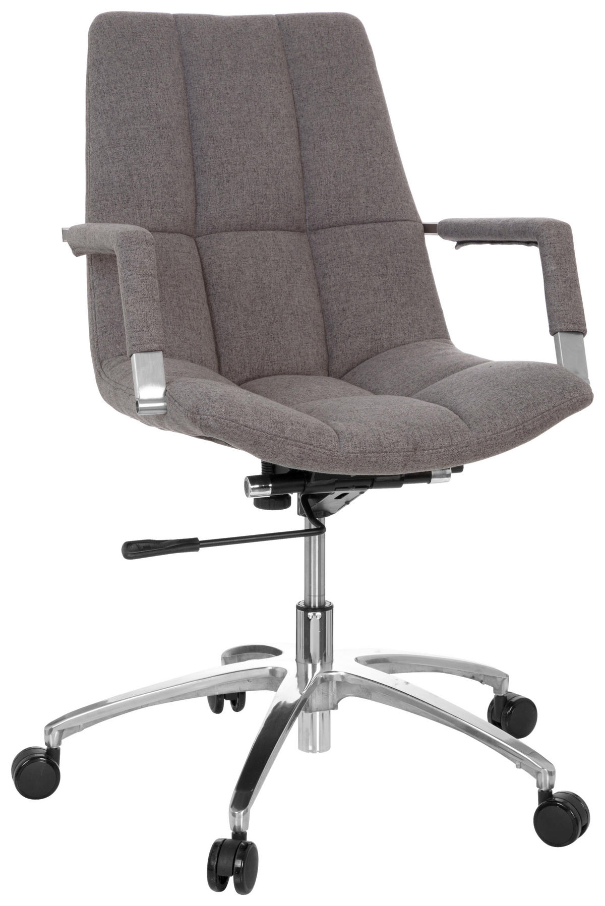 OTOČNÁ ŽIDLE, plochá tkanina, šedá, barvy stříbra - šedá/barvy stříbra, Moderní, kov/textil (58/102/60cm) - MID.YOU