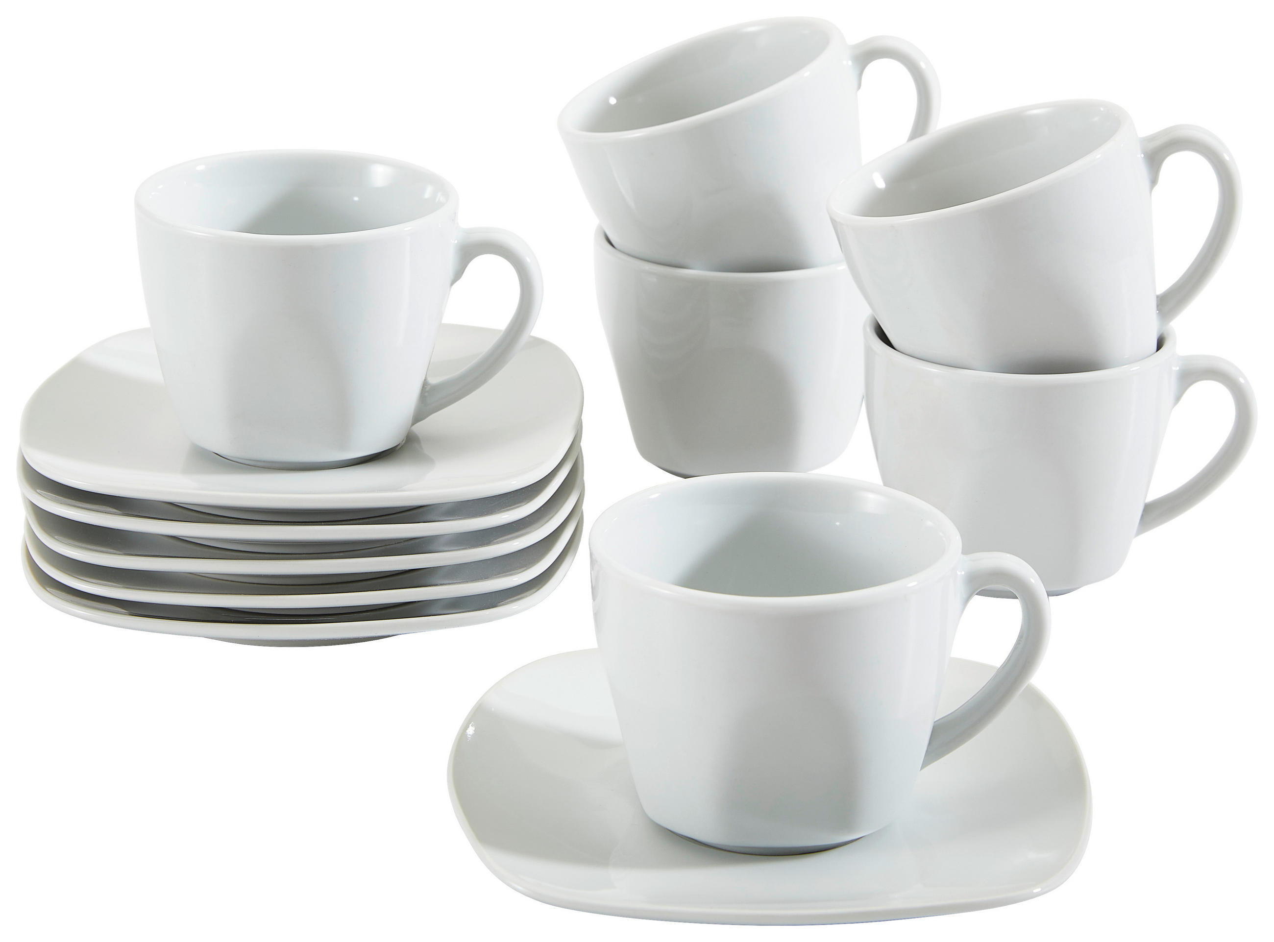 TASSENSET 12-teilig - Weiss, Konventionell, Keramik - Novel