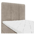 BOXBETT 70/200 cm,  in Graubraun, Matratze, gepolstertes Kopfteil, Bettkasten, Topper, H3 = fest  - Graubraun/Schwarz, Design, Holzwerkstoff/Kunststoff (70/200cm) - Esposa