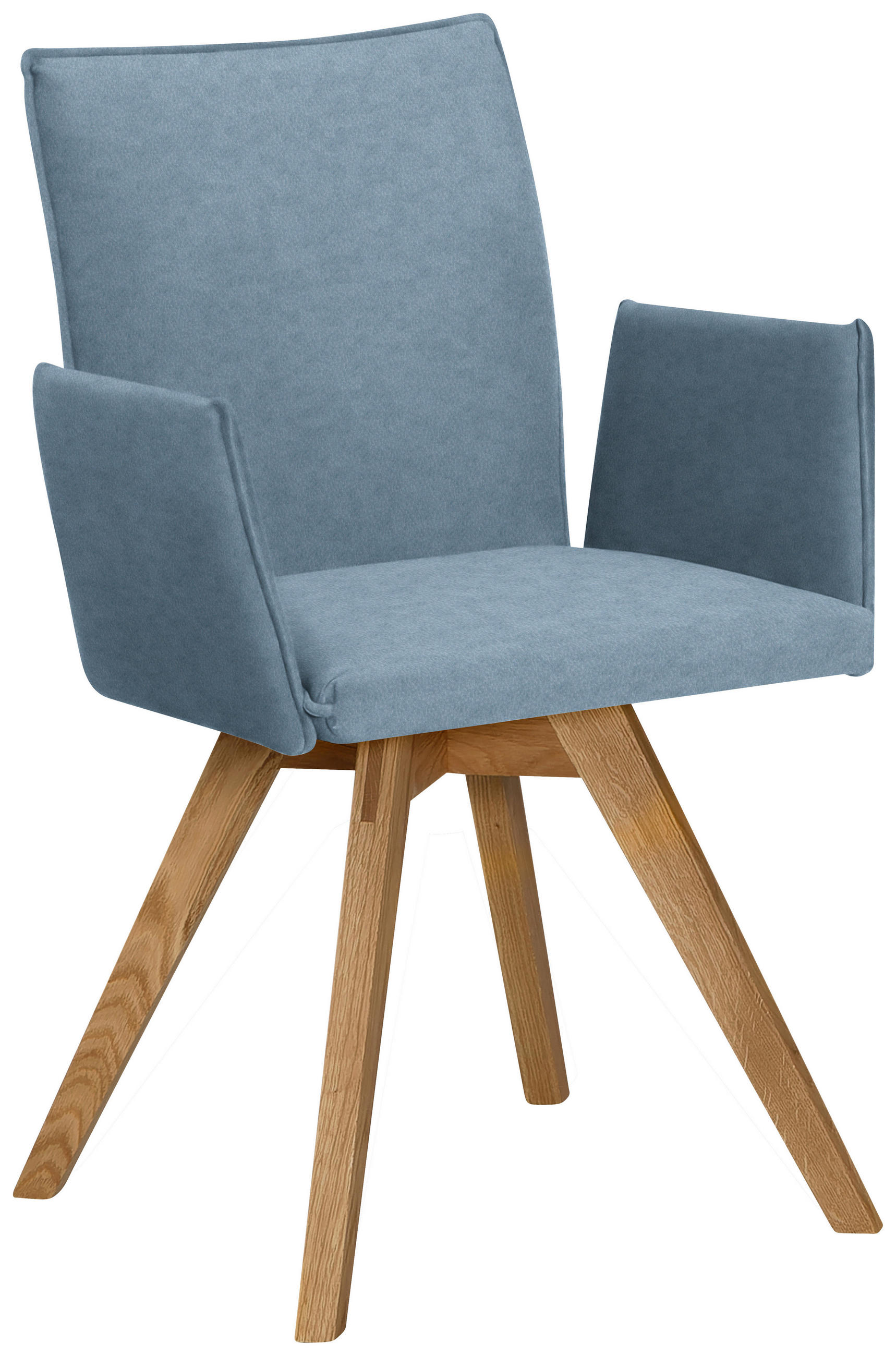 ARMLEHNSTUHL in Holz, Textil Eichefarben, Hellblau  - Eichefarben/Hellblau, KONVENTIONELL, Holz/Textil (60/91/61cm) - Moderano