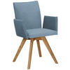 CHAISE ACCOUDOIRS  in Lederlook  - Eichefarben/Hellblau, Konventionell, Holz/Textil (60/91/61cm) - Moderano
