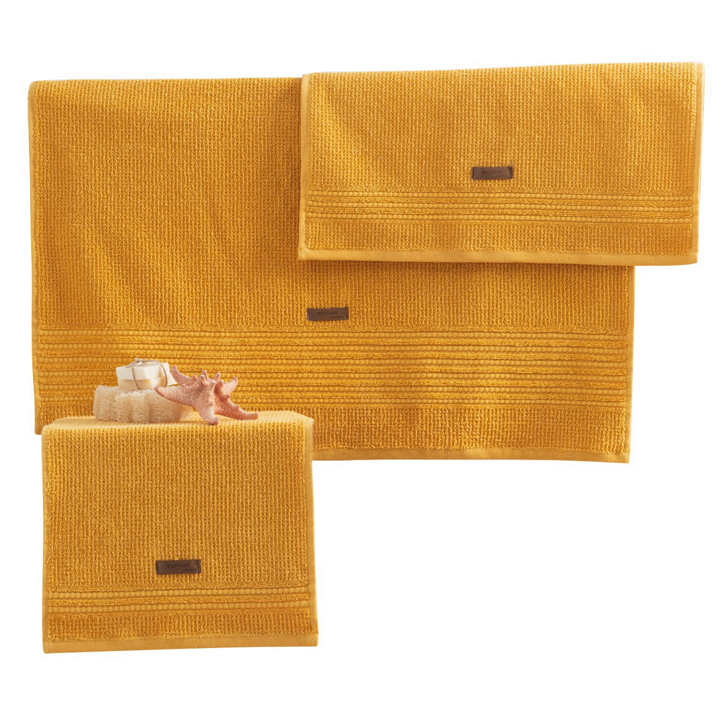 FROTTIERSET Gelb 3-teilig  - Gelb, Basics, Textil (75/150cm)