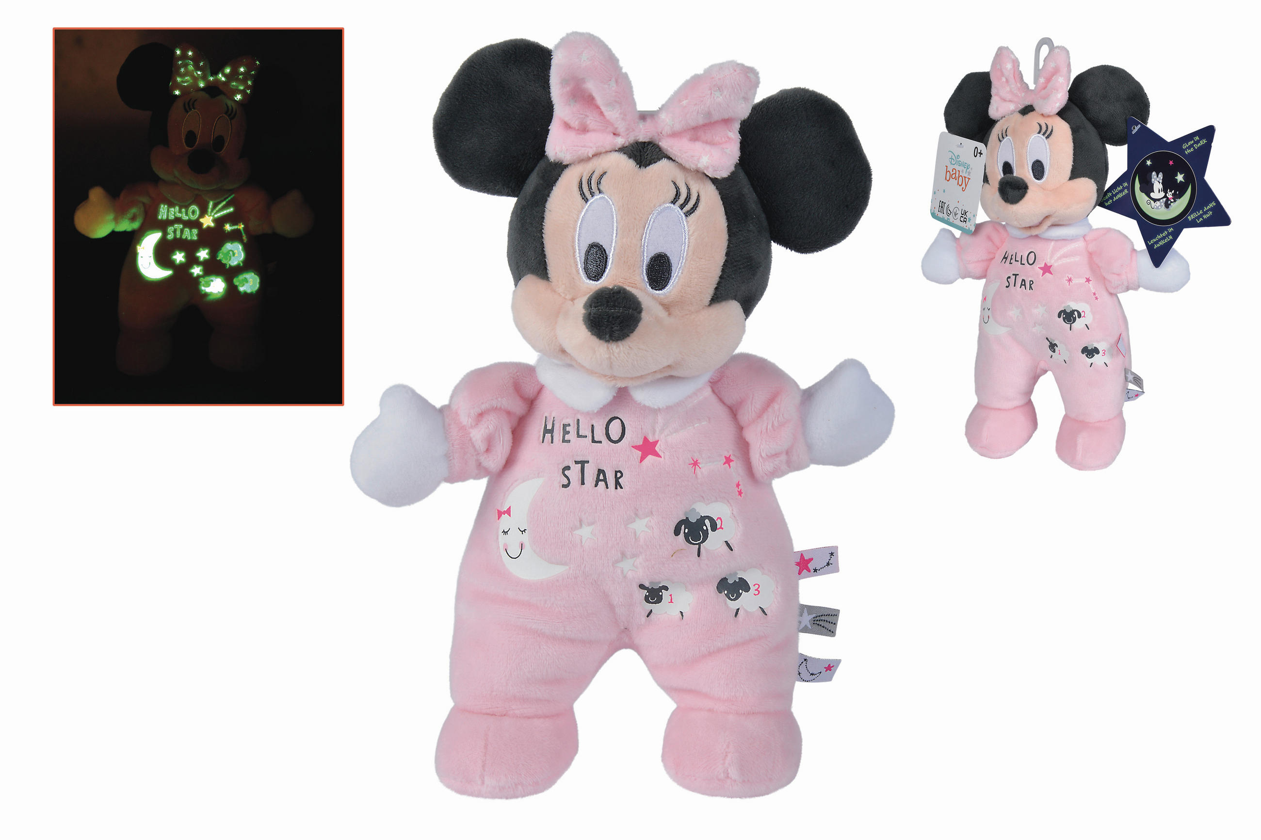 PLÜSCHTIER Micky&Minnie  - Multicolor/Rosa, Basics, Textil (20/11/25cm) - Disney