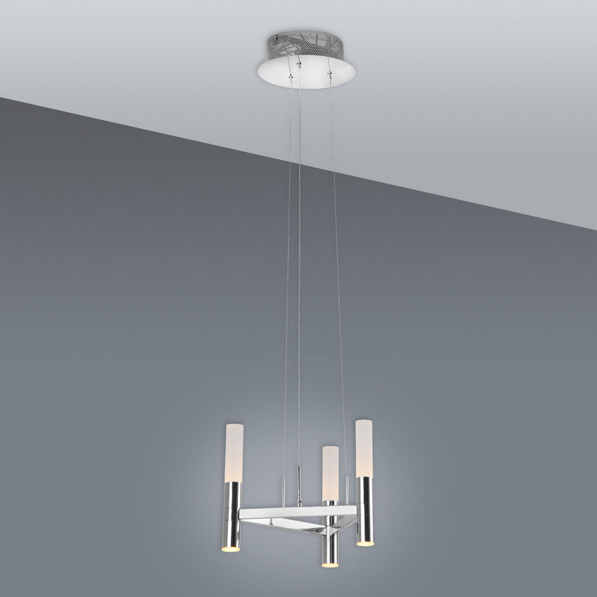 LED-KRONLEUCHTER 28/150 cm   - Weiß, Design, Kunststoff/Metall (28/150cm) - Näve