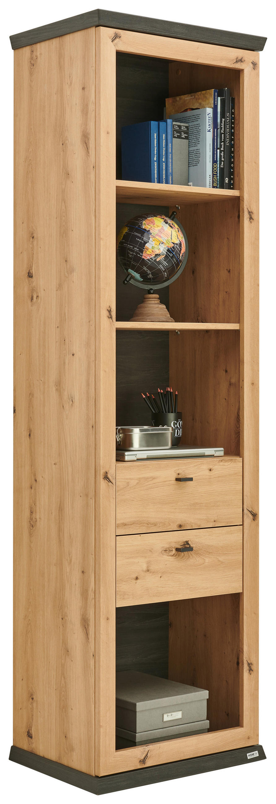 REGÁL  - farba duba/antracitová, Romantik / Landhaus, kov/kompozitné drevo (60/209/43cm) - Hom`in