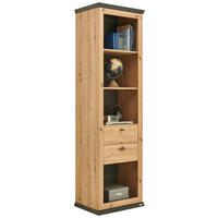 REGÁL  - barvy dubu/tmavě šedá, Romantický / Rustikální, kov/kompozitní dřevo (60/209/43cm) - Hom`in