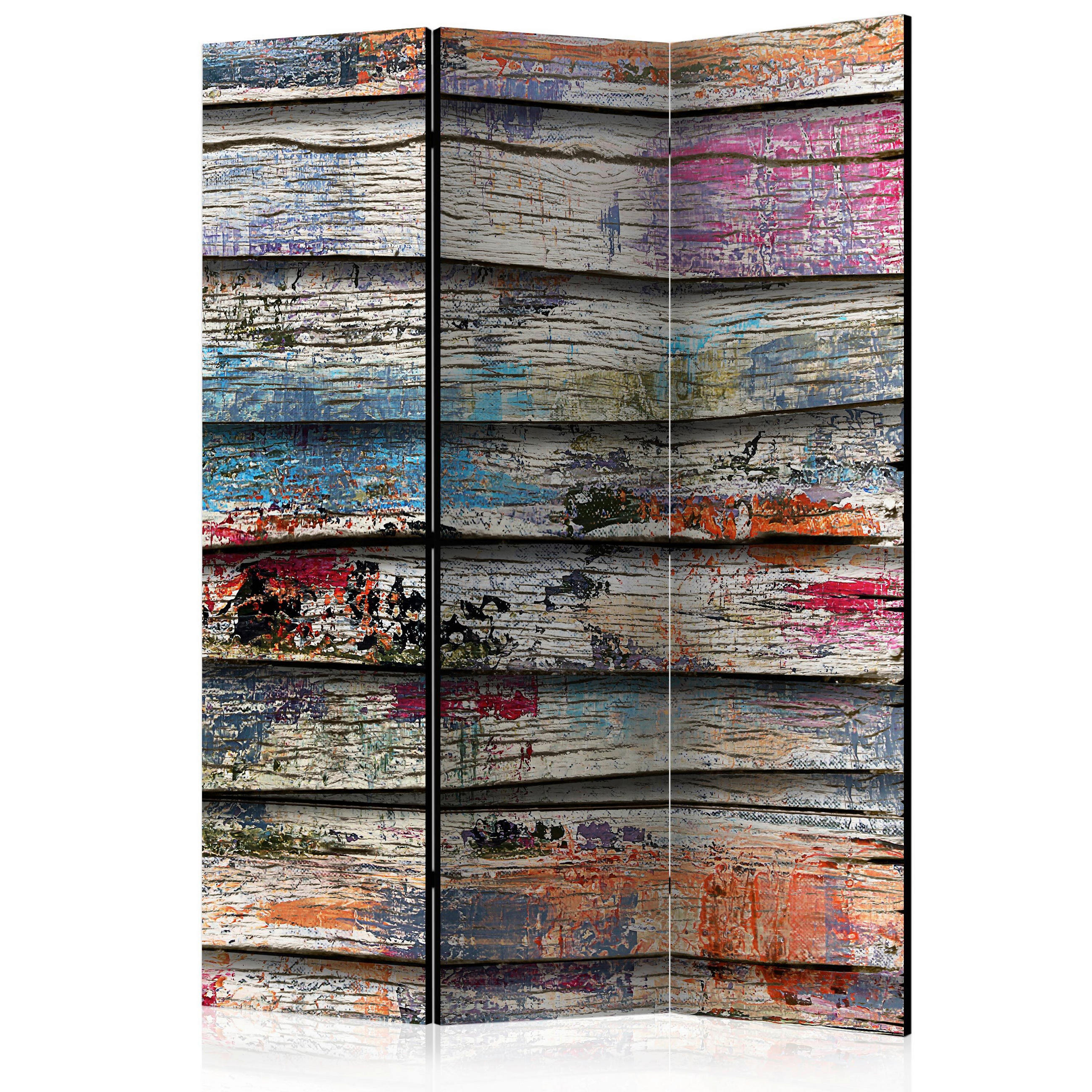 SKÄRMVÄGG  i trä, textil  multicolor  - multicolor, Basics, trä/textil (135/172/3cm) - artgeist