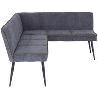 BANC D'ANGLE in Metall, Textil Grün, Hellgrau  - Hellgrau/Schwarz, Modern, Textil/Metall (194/154cm) - MID.YOU