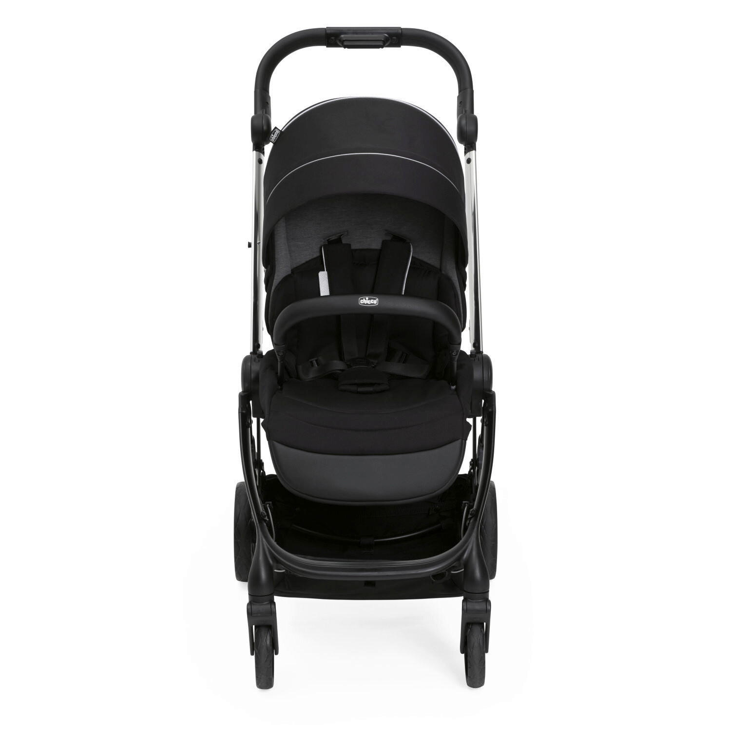 Thumbnail - Chicco Buggy One4ever Lounge, Schwarz, Textil, 51x99-109x78 cm, Fußstütze abklappbar, kugelgelagerte Räder, Einhand-Falt...