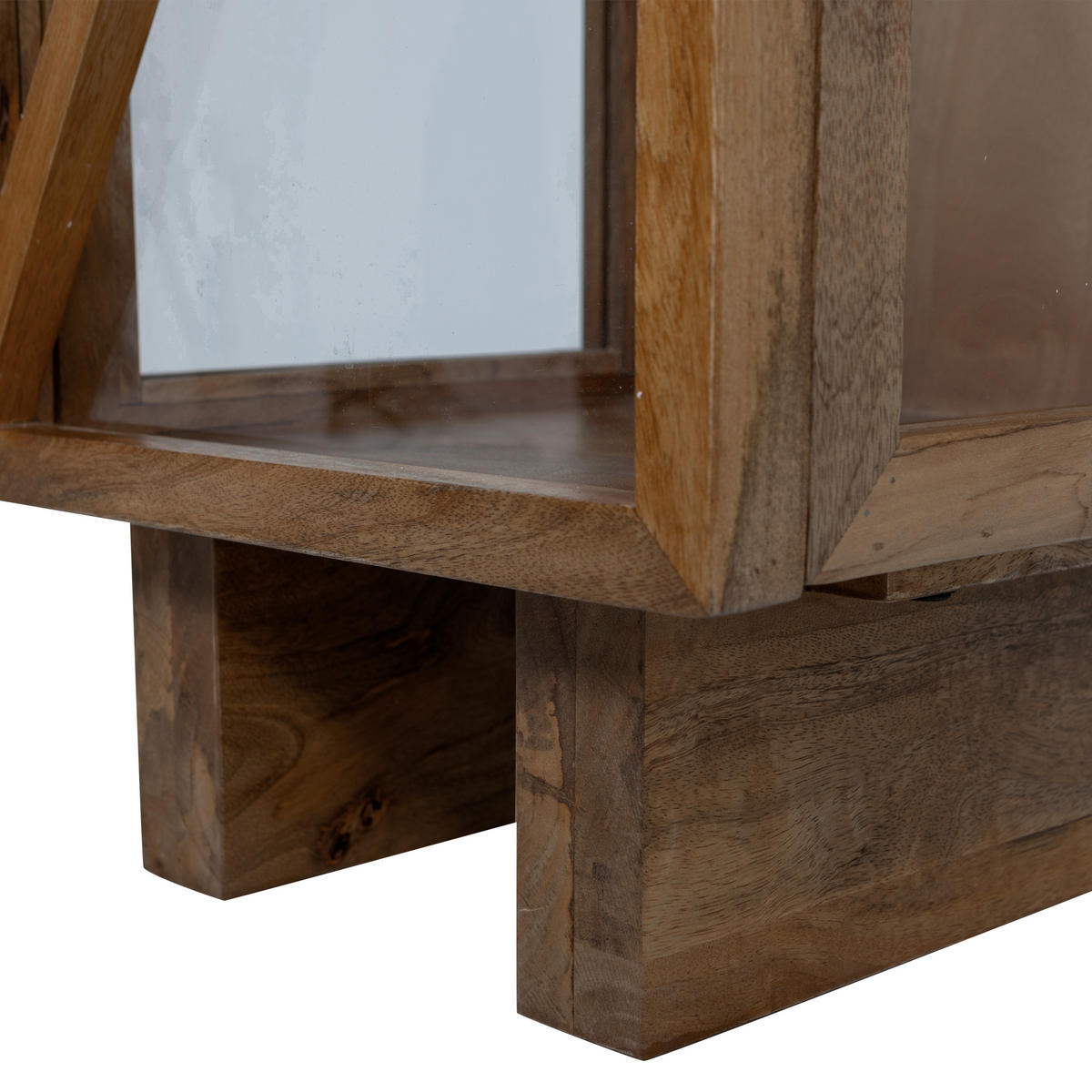 VITRINE Kella in vollmassiv Mangoholz Braun  - Braun, Design, Glas/Holz (40/137/39cm) - Livetastic