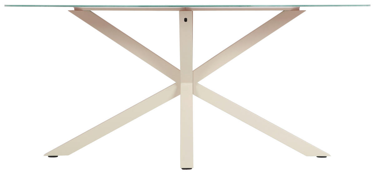 ESSTISCH 180/100/75 cm  Metall, Glas oval Kaschmir  - Kaschmir, MODERN, Glas/Metall (180/100/75cm) - P & B