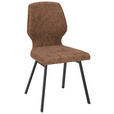STUHL  in Eisen Mikrofaser  - Cognac/Schwarz, MODERN, Textil/Metall (46/91/61cm) - Venda