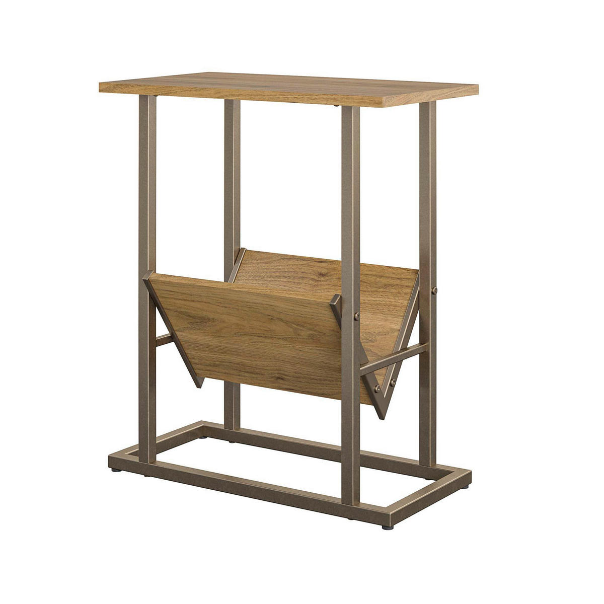 NACHTTISCH 49/59/28 cm  in Messingfarben, Walnussfarben  - Messingfarben/Goldfarben, Design, Papier/Holzwerkstoff (49/59/28cm) - MID.YOU