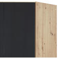 ECKKLEIDERSCHRANK 117/197/117 cm  - Dunkelgrau/Silberfarben, Design, Holzwerkstoff/Kunststoff (117/197/117cm) - Carryhome