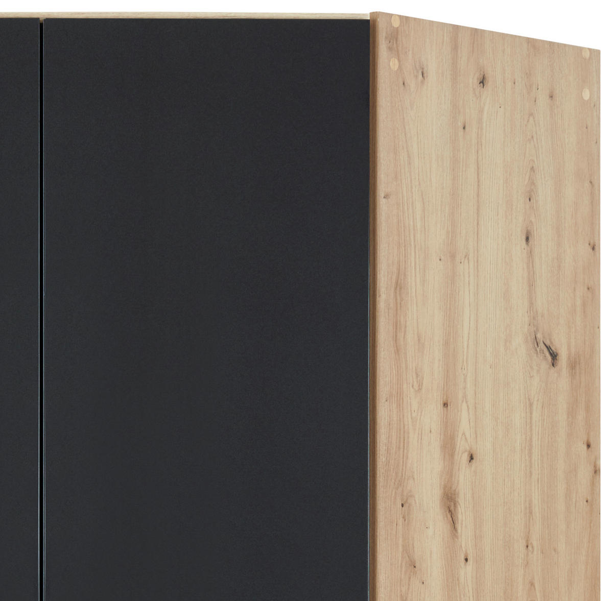 ECKKLEIDERSCHRANK 117/197/117 cm  - Dunkelgrau/Silberfarben, Design, Holzwerkstoff/Kunststoff (117/197/117cm) - Carryhome