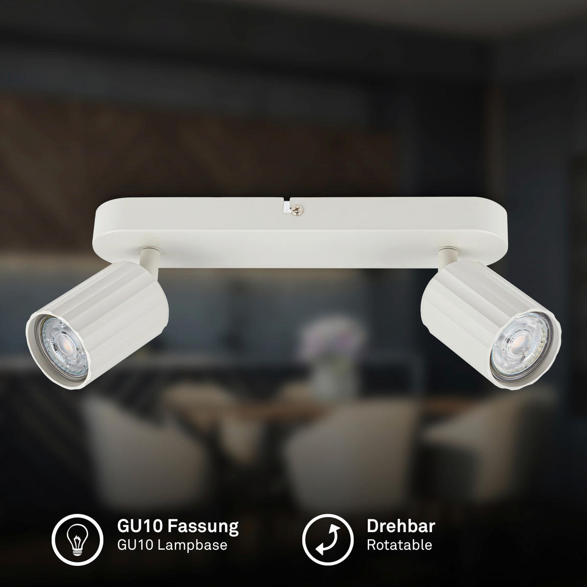 STRAHLER 28/8,5/8,5 cm   - Weiß, Design, Kunststoff/Metall (28/8,5/8,5cm) - Briloner