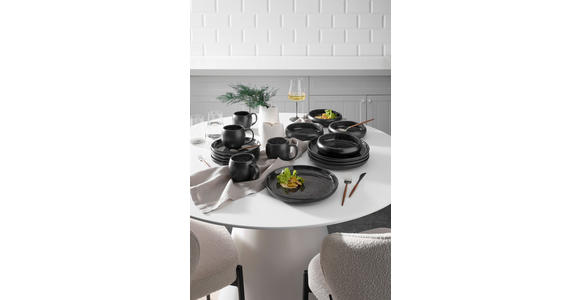 KOMBISERVICE Schwarz 16-teilig Faro Black - Schwarz, Design, Keramik - Novel