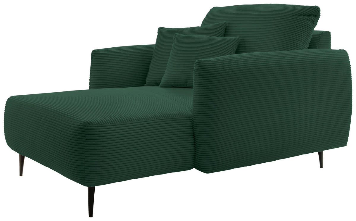 XXL-SESSEL Cord Dunkelgrün    - Dunkelgrün/Schwarz, Design, Textil/Metall (112/95/158cm) - Livetastic