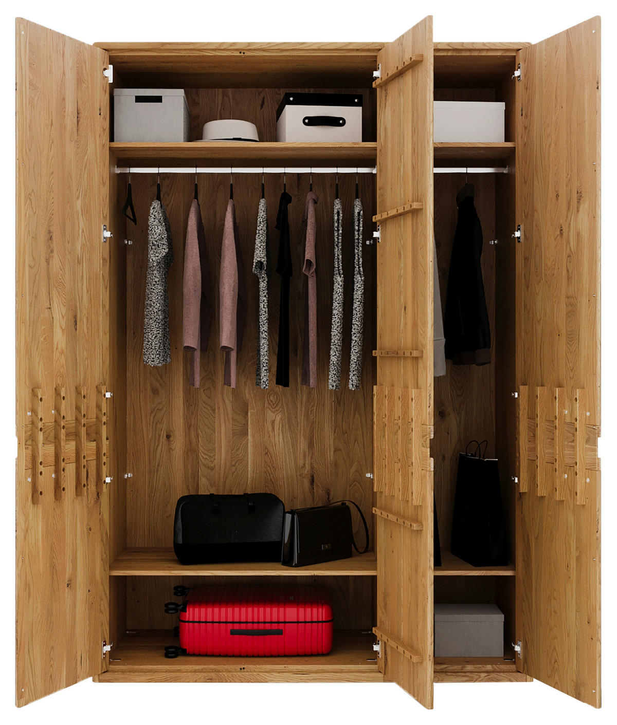 KLEIDERSCHRANK  in Eiche Artisan, Wildeiche, Anthrazit  - Wildeiche/Anthrazit, KONVENTIONELL, Glas/Holz (156,4/225/58cm) - Linea Natura