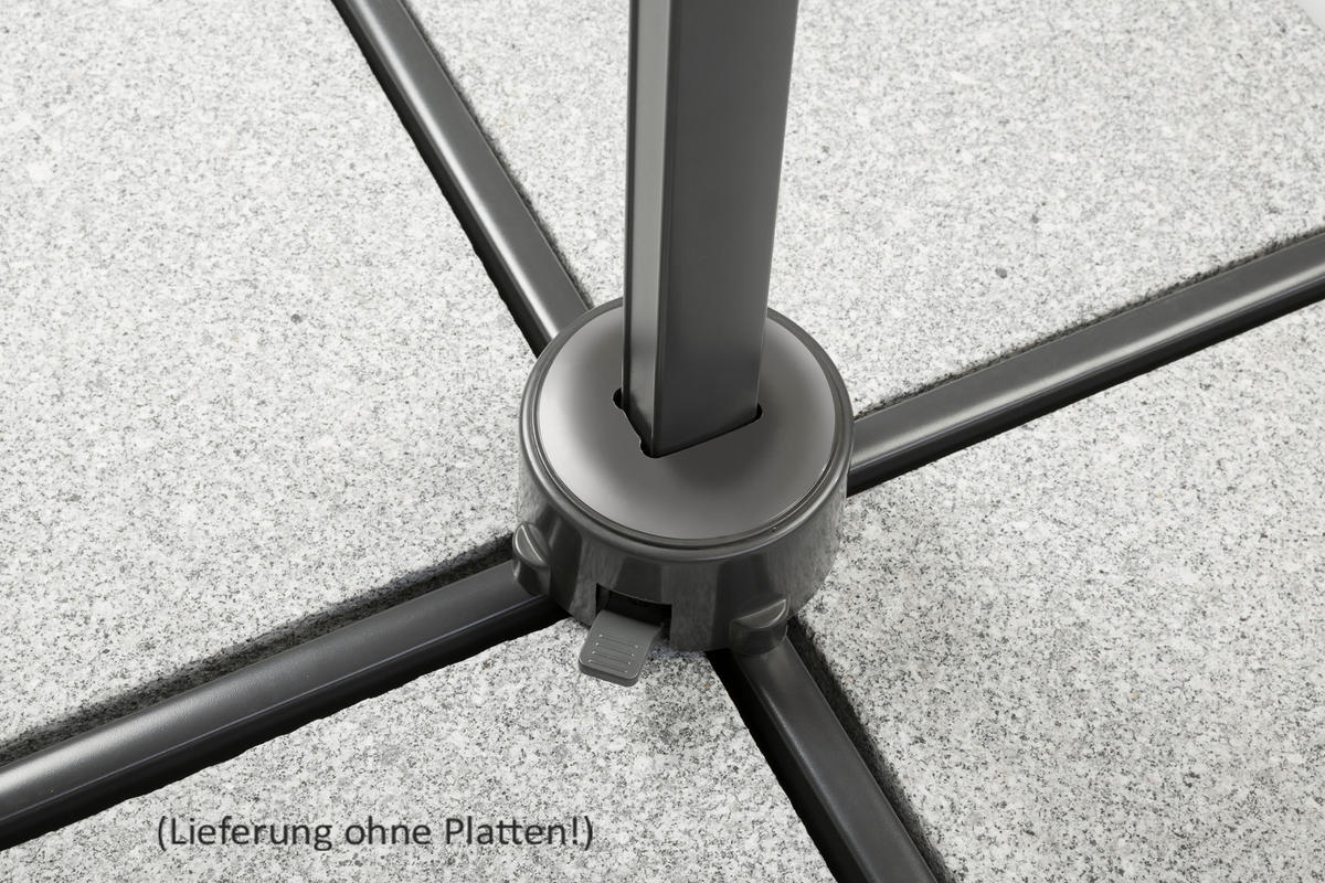 BOČNÍ SLUNEČNÍK 338/239/270 cm - přírodní barvy/antracitová, Basics, kov/textil (338/239/270cm)