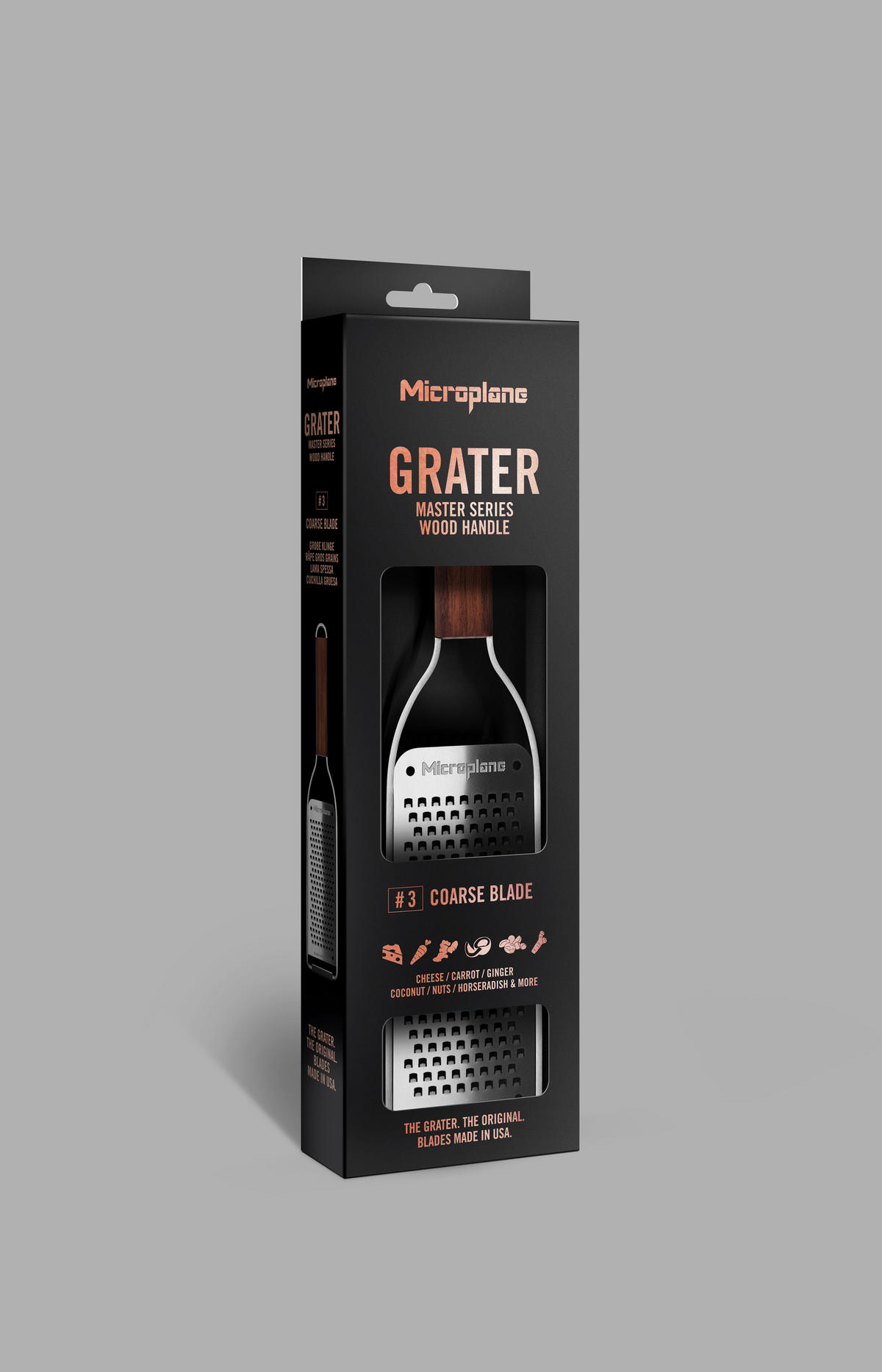 RENDE - boja oraha, Osnovno, drvo/metal (30,4/6,3/1,8cm) - MICROPLANE