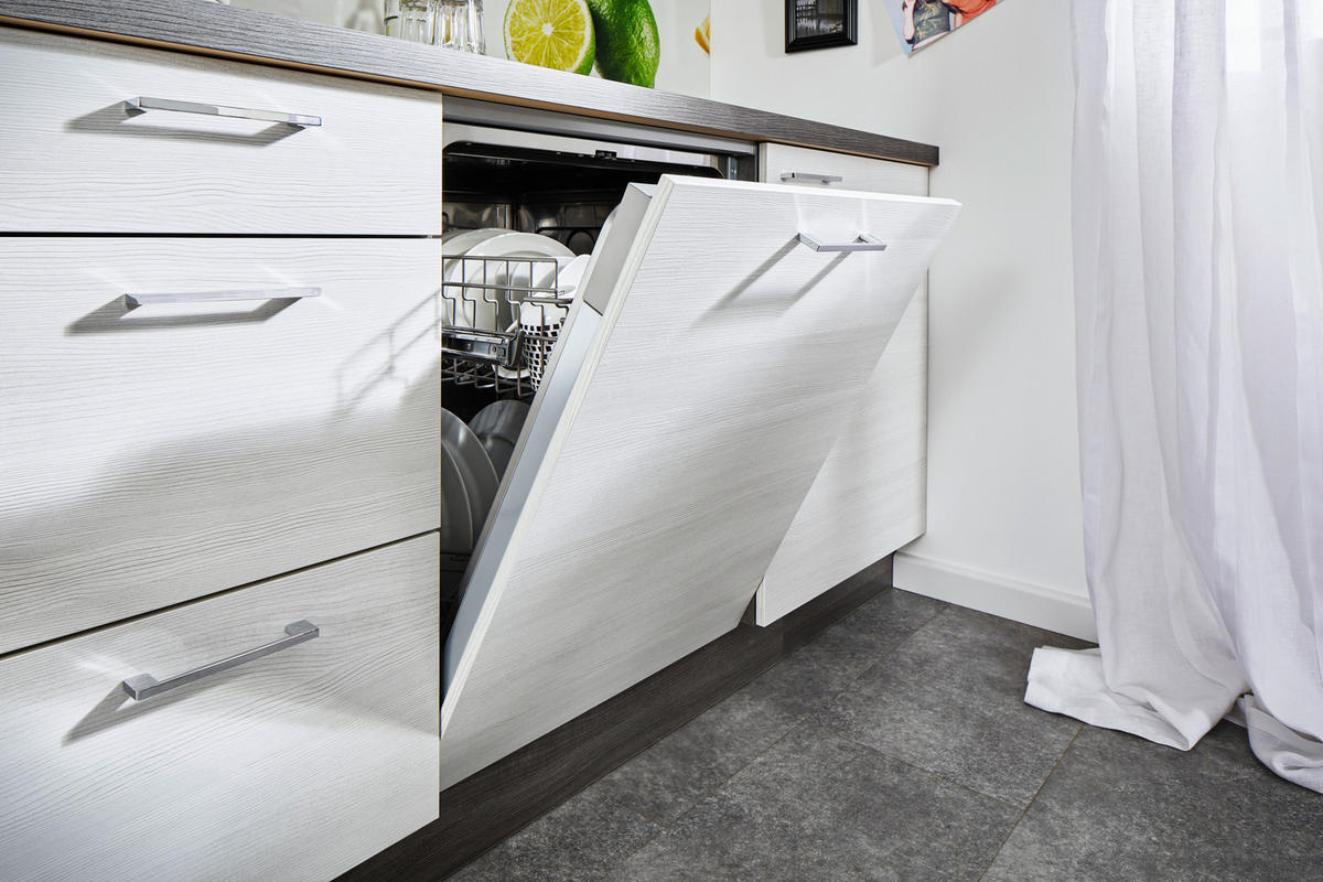 KÜCHENLEERBLOCK 345 cm   in Eichefarben  - Edelstahlfarben/Eichefarben, Design, Holzwerkstoff/Metall (345cm) - Welnova