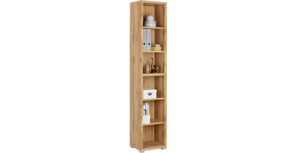 REGAL Eichefarben  - Eichefarben/Silberfarben, MODERN, Holzwerkstoff (44/218/36cm) - Xora