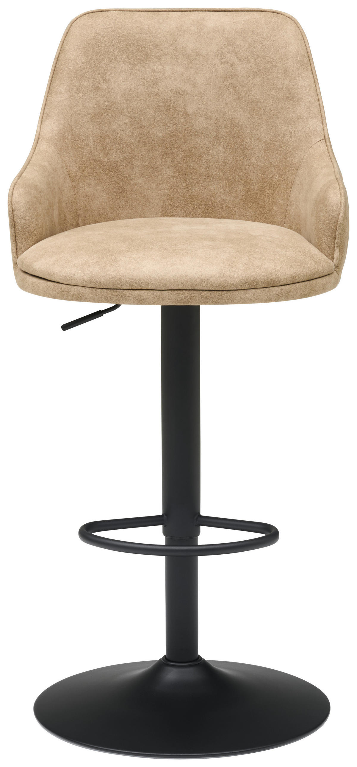 BARHOCKER in Metall, Textil Schwarz, Beige  - Beige/Schwarz, KONVENTIONELL, Textil/Metall (50/90-111/51cm) - MID.YOU