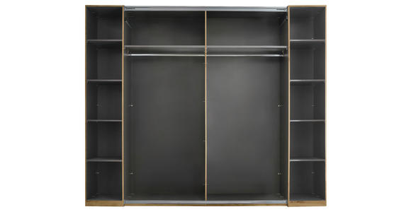 KOMBISCHRANK 267/225/62 cm 4-türig  - Kaschmir/Schwarz, Design, Holzwerkstoff/Metall (267/225/62cm) - Xora