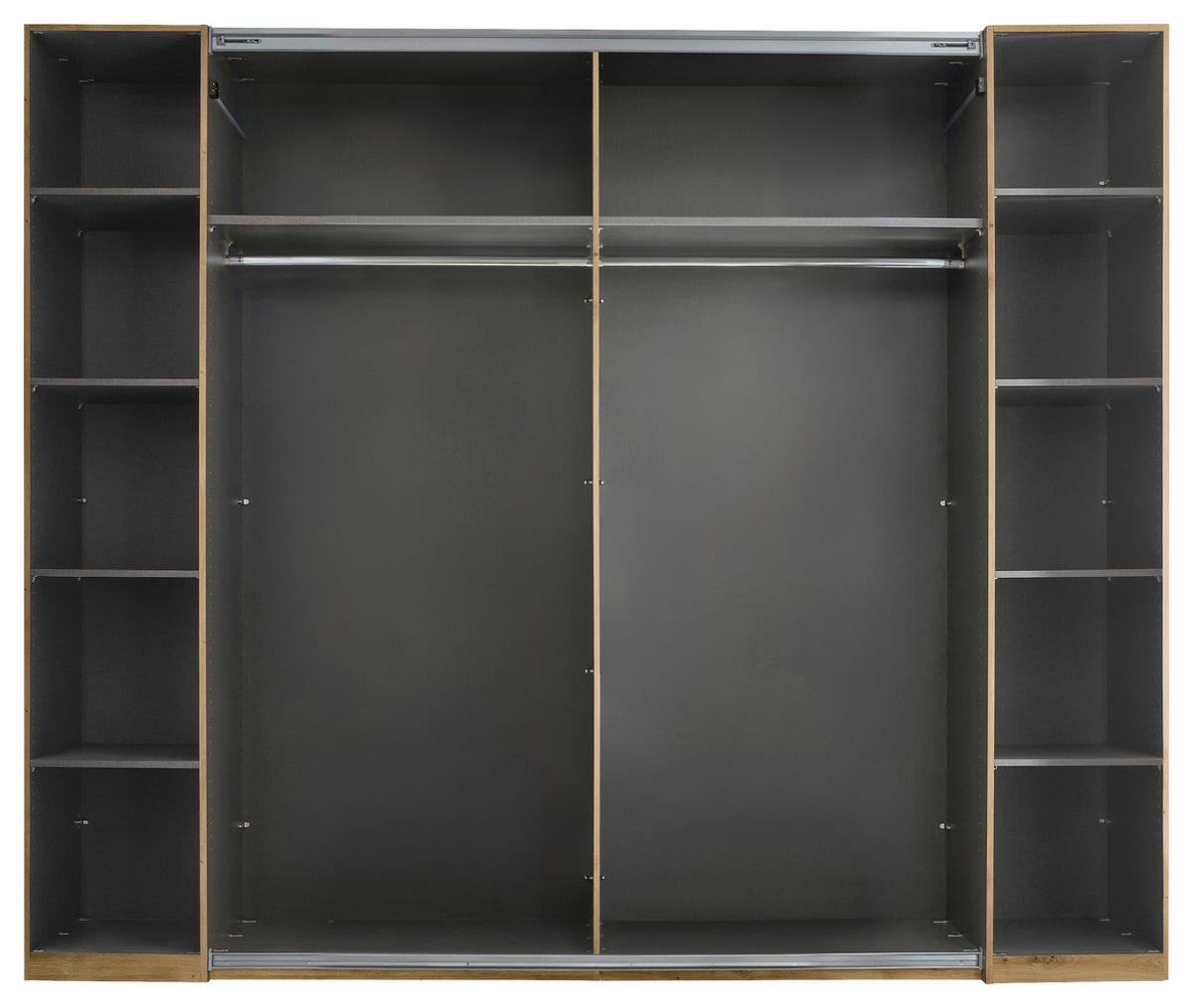 KOMBISCHRANK 267/225/62 cm 4-türig  - Kaschmir/Schwarz, Design, Holzwerkstoff/Metall (267/225/62cm) - Xora