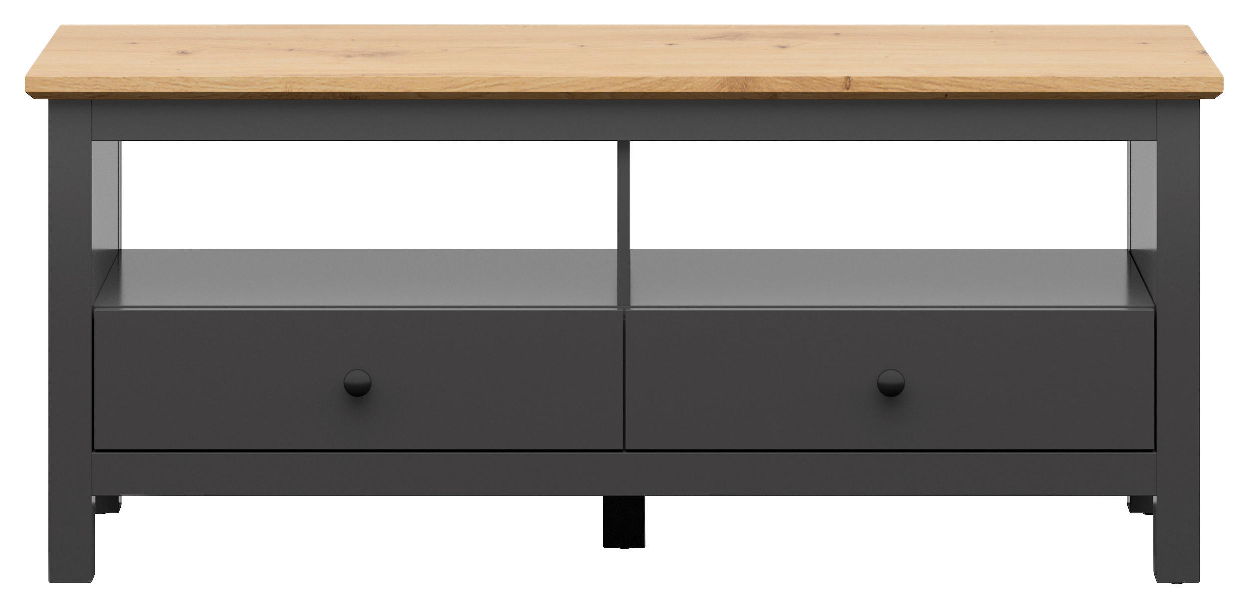 Thumbnail - Lowboard, Graphit, Eiche Artisan, Kunststoff, 2 Schubladen, 137x59x47 cm, Wohnzimmer, Wohnwände, Lowboards