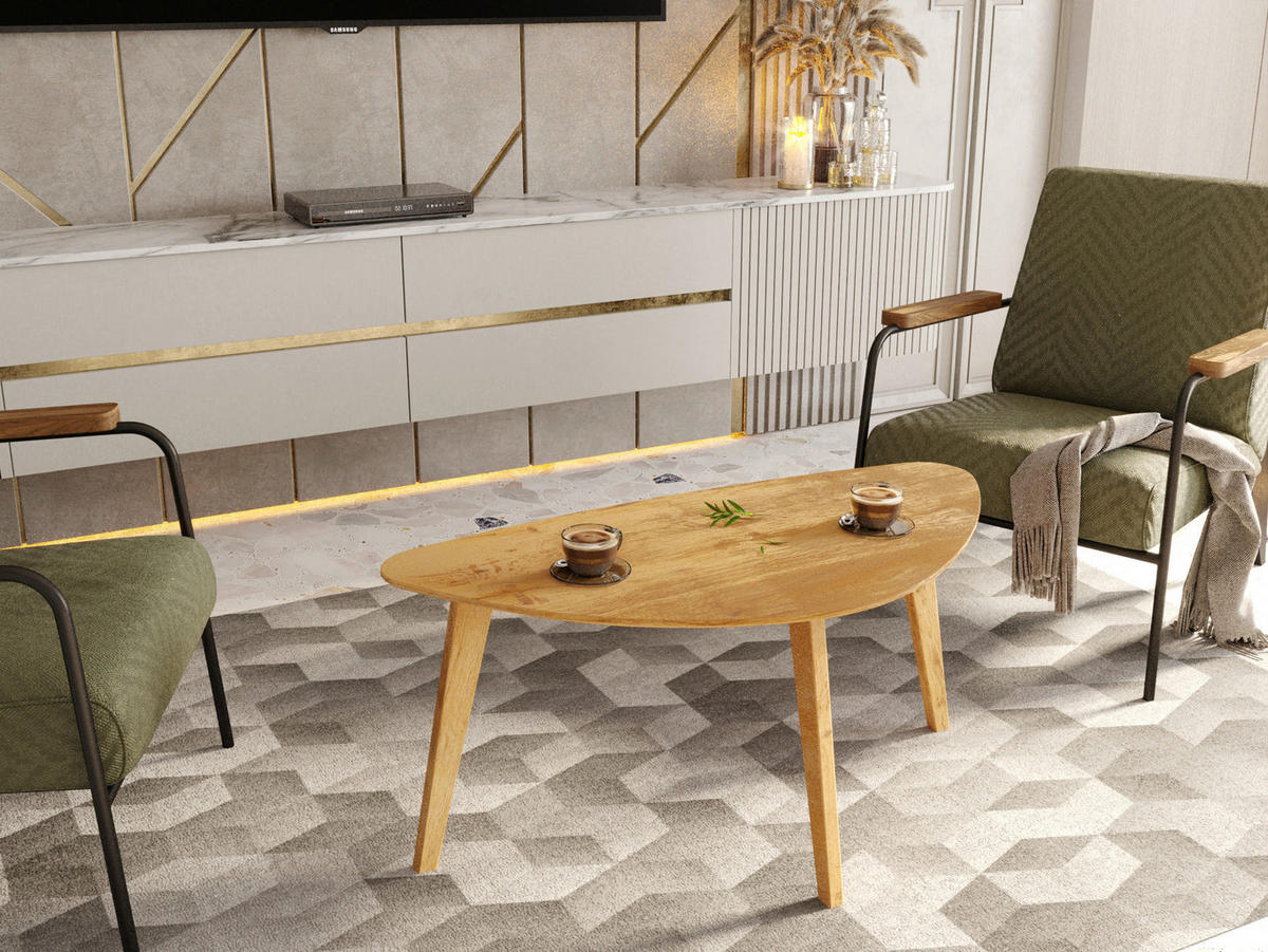 COUCHTISCH in Holz, Metall 100/50/45 cm  - Wildeiche, Trend, Holz/Metall (100/50/45cm) - Boxxx