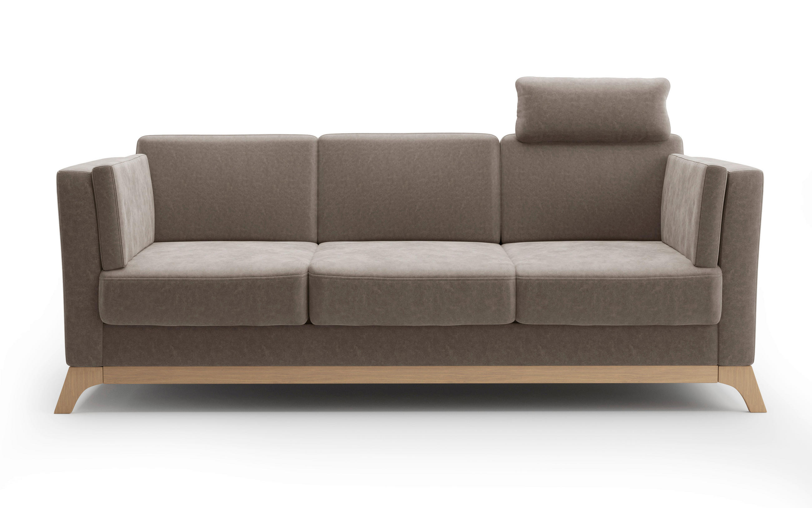 3-SITZER-SOFA in Mikrofaser Braun  - Eichefarben/Braun, KONVENTIONELL, Holz/Textil (213/84/93cm) - Sit & More