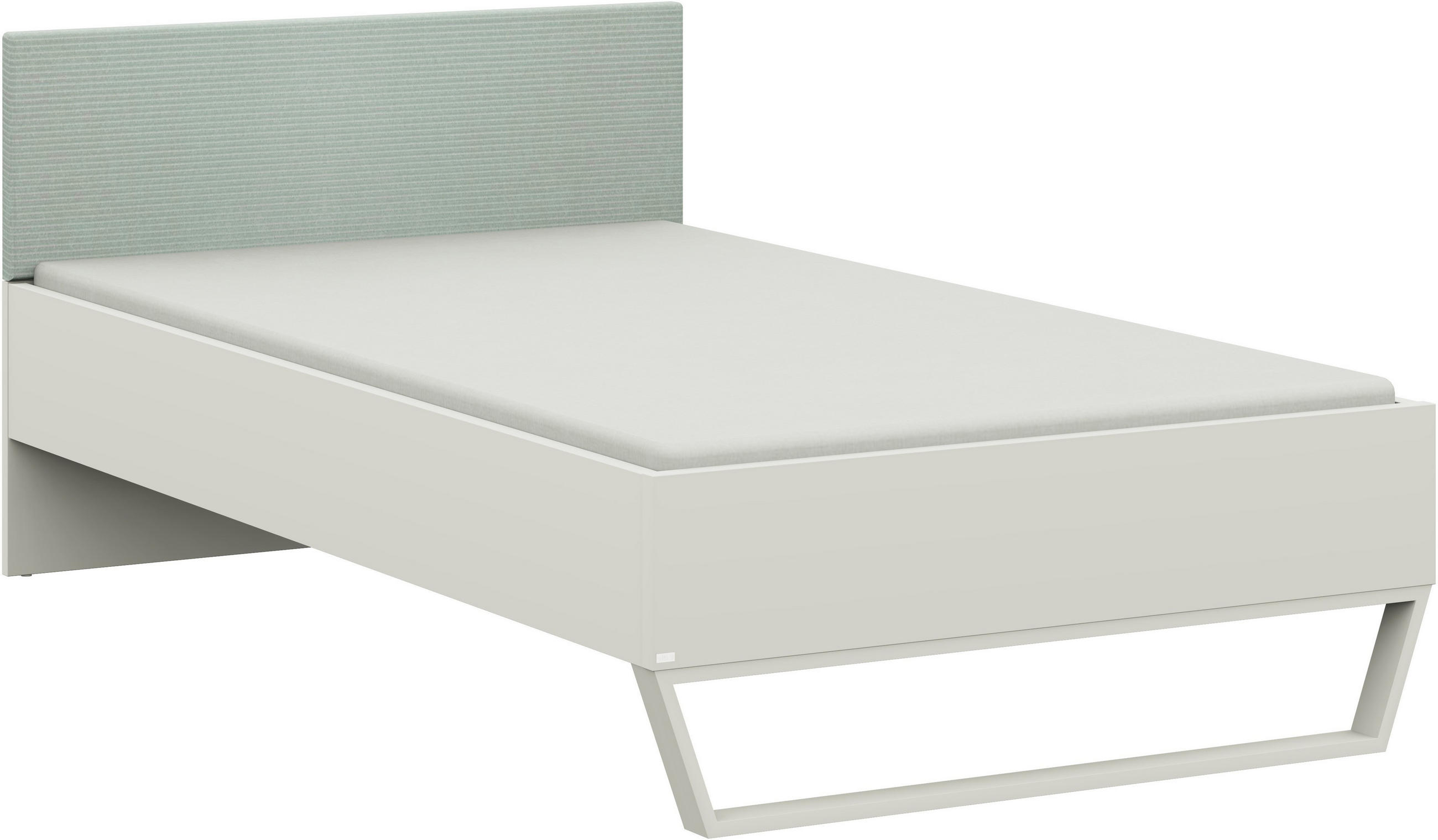 BETT 120/200 cm Weiß, Salbeigrün  - Salbeigrün/Weiß, Design, Textil/Metall (120/200cm) - Cantus