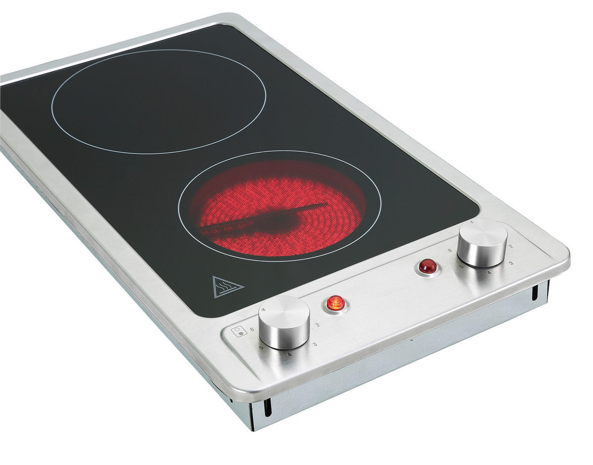 GLASKERAMIKKOCHFELD KM9120EN  - Edelstahlfarben, Trend, Glas/Metall (30/5/51cm) - Respekta