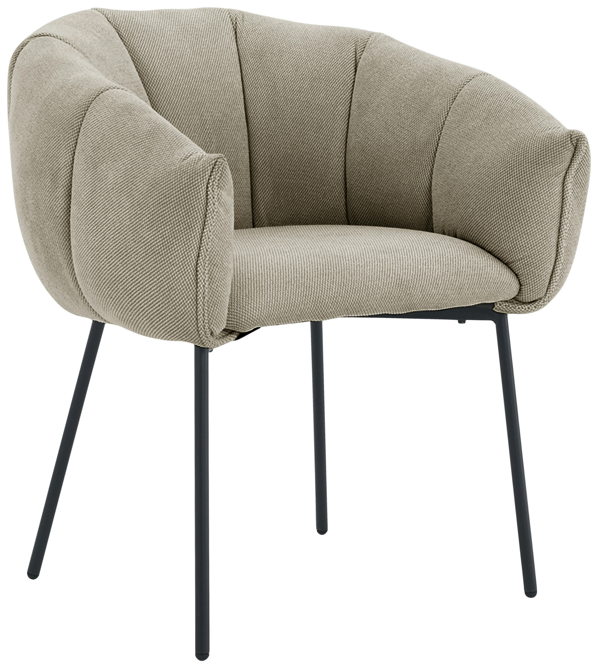 ARMLEHNSTUHL  in Eisen Struktur  - Taupe/Schwarz, Design, Textil/Metall (66/78/72cm) - Carryhome