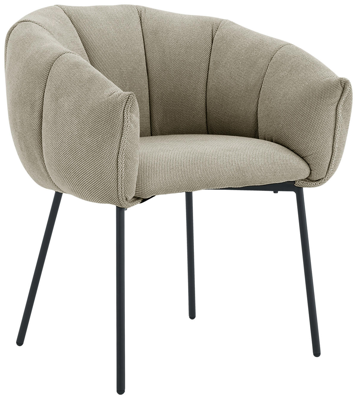 ARMLEHNSTUHL  in Eisen Struktur  - Taupe/Schwarz, Design, Textil/Metall (66/78/72cm) - Carryhome