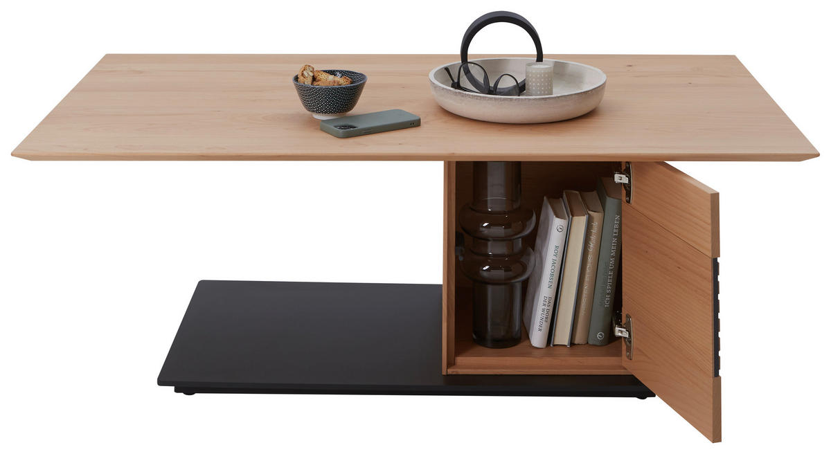COUCHTISCH in Holz, Metall 120/70/42 cm  - Erlefarben/Schwarz, Natur, Holz/Metall (120/70/42cm) - Valnatura