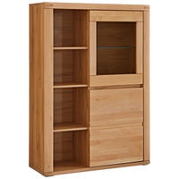 HIGHBOARD  in 98,4/139,6/37,7 cm  - Kernbuche/Grau, KONVENTIONELL, Glas/Holz (98,4/139,6/37,7cm) - Voleo