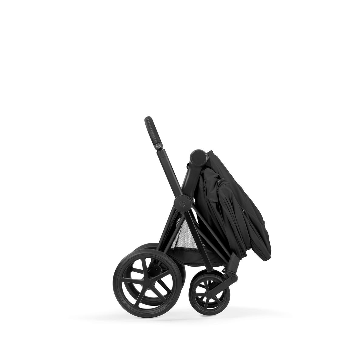 KOMBIKINDERWAGEN  PRIAM Comfort Matt Black  Sepia Black  - Schwarz, Basics, Kunststoff/Textil (83-92/60cm) - cybex PLATINUM