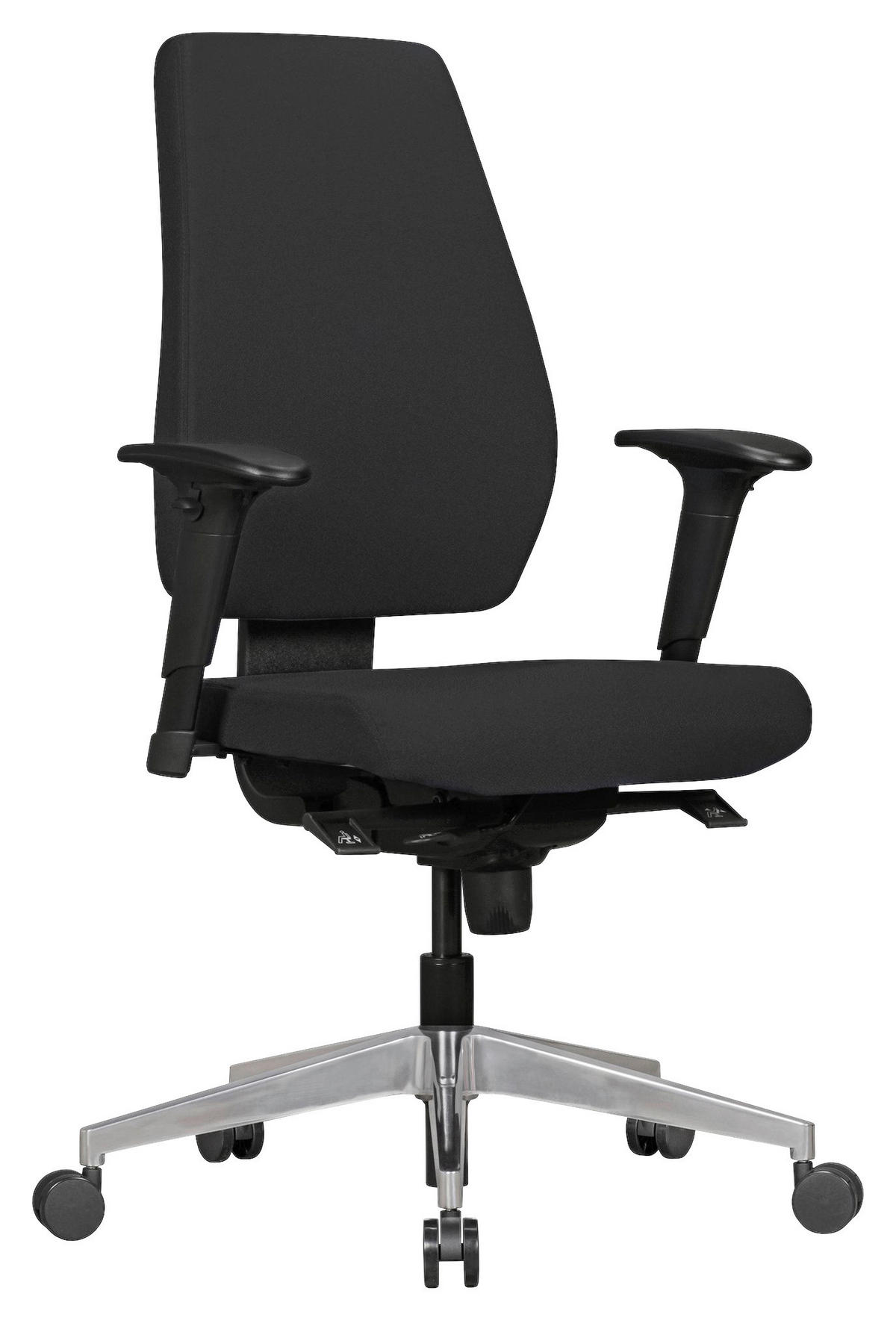 DREHSTUHL Webstoff Schwarz  - Schwarz/Alufarben, MODERN, Kunststoff/Textil (63/119/63cm) - MID.YOU