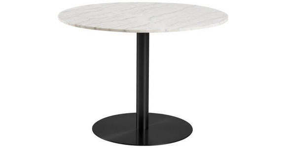 ESSTISCH in Stein 105/105/75 cm  - Schwarz/Weiß, Trend, Stein/Metall (105/105/75cm) - Ambia Home