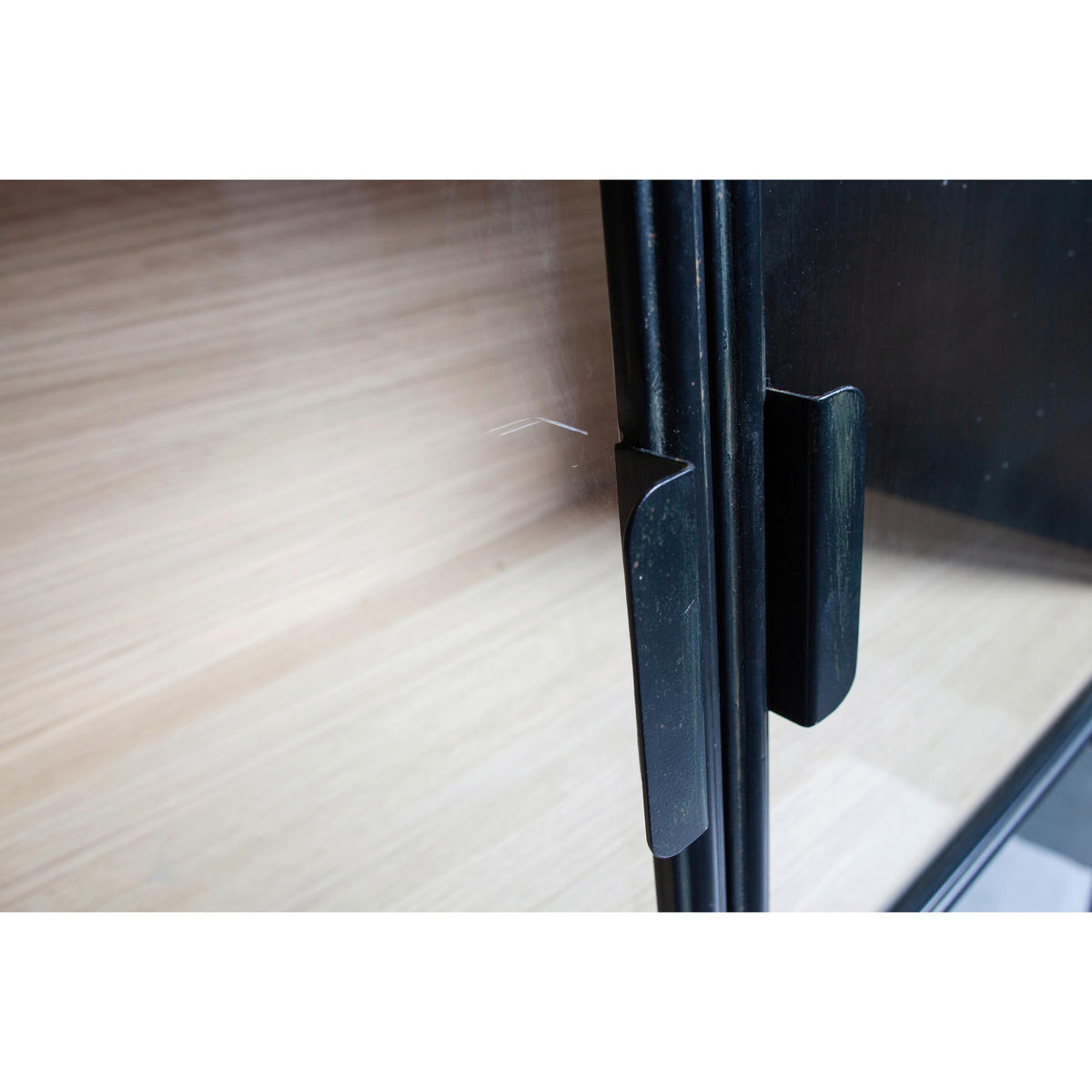 VITRINE in Kiefer Schwarz  - Schwarz, Design, Glas/Holz (100/200/40cm) - Livetastic