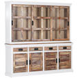 BUFFET 200/200/40 cm  in Naturfarben, Weiß  - Schwarz/Naturfarben, Design, Holz/Metall (200/200/40cm) - Landscape