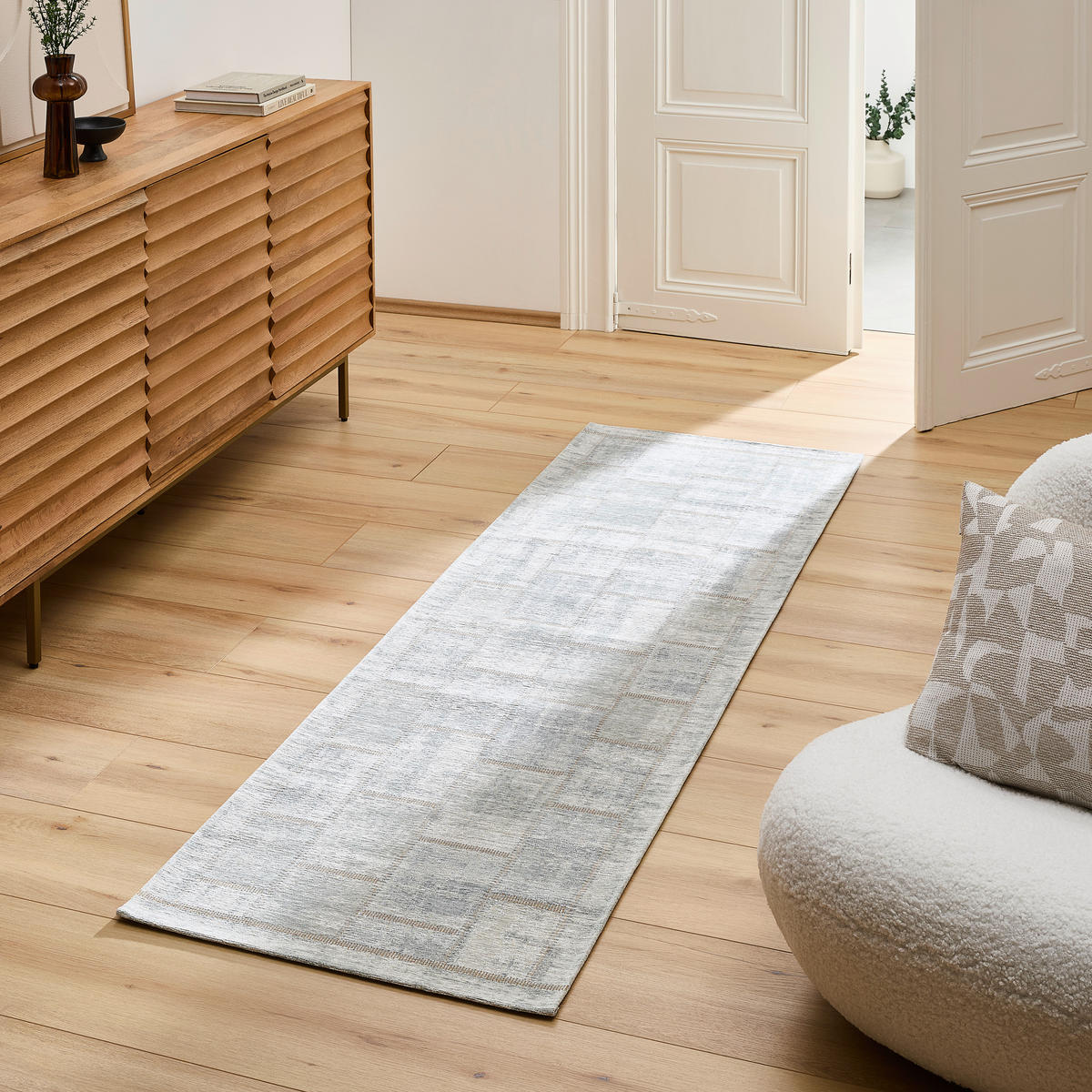 LÄUFER 68/220 cm  - Hellblau, Basics, Kunststoff/Textil (68/220cm) - Novel