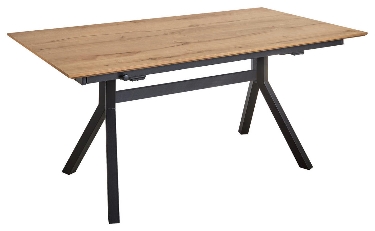 ESSTISCH in Metall, Holzwerkstoff 160-260/95/76 cm  - Eichefarben, Basics, Holzwerkstoff/Metall (160-260/95/76cm) - Celina Home