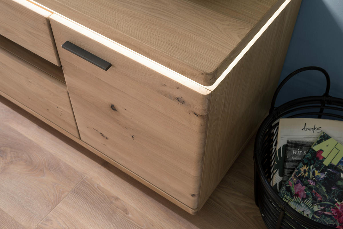 TV-ELEMENT  in 210/68/50 cm  - Eiche Bianco/Grau, Design, Holz/Holzwerkstoff (210/68/50cm) - Livetastic