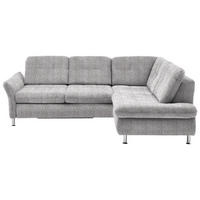 ECKSOFA in Webstoff Hellgrau  - Chromfarben/Hellgrau, Konventionell, Textil/Metall (242/210cm) - Beldomo Style