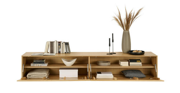 LOWBOARD  242/44/50 cm  Typenauswahl, Beimöbel erhältlich, hängend, in verschiedenen Holzdekoren erhältlich  - Eichefarben, Design, Holz/Holzwerkstoff (242/44/50cm) - Dieter Knoll